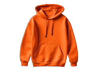 orange hoodie isolated on transparent background, transparency image, removed background