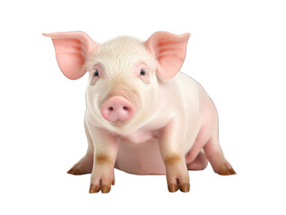 pig isolated on transparent background, transparency image, removed background