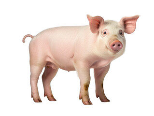 pig isolated on transparent background, transparency image, removed background