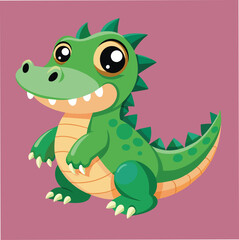 beautiful cartoon crocodile vector