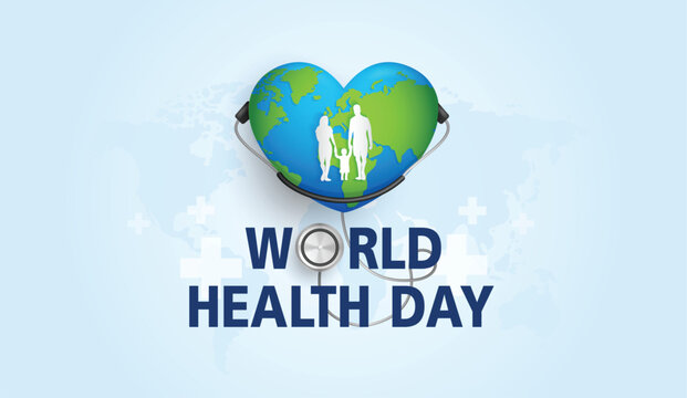 World Health Day is a global health awareness day celebrated every year on 7th April. health care medical science with icon digital technology world concept modern business. vector design