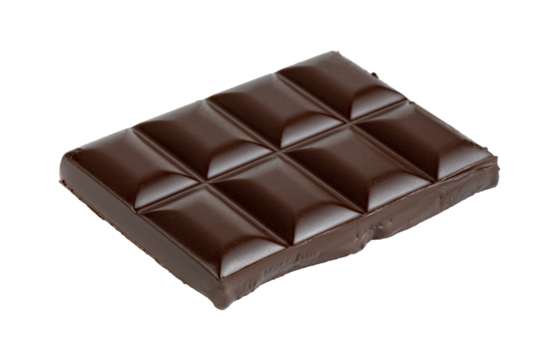 Dark chocolate bar isolated