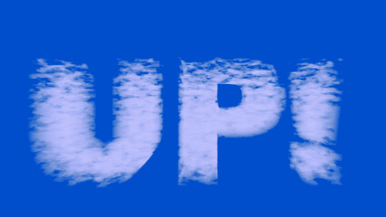 3d representation of the name up! shaped like clouds in a blue sky