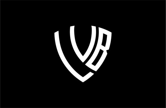 LVB creative letter shield logo design vector icon illustration