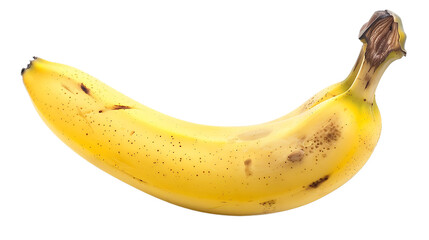 Ripe banana isolated on white transparent background