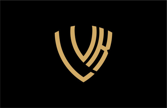 LVK creative letter shield logo design vector icon illustration