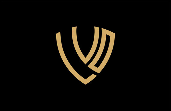 LVO creative letter shield logo design vector icon illustration