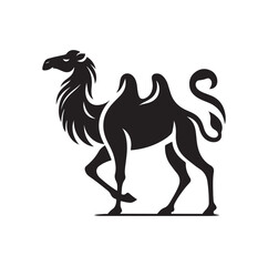 camel silhouettes vector on white background