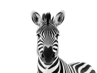 Zebra isolated on transparent background, transparency image, removed background