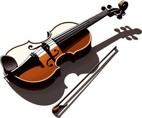 Fototapeta premium Violin illustration created by artificial intelligence.