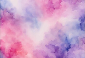 Abstract watercolor pink, purple, blue, lilac background with smooth cloud texture 