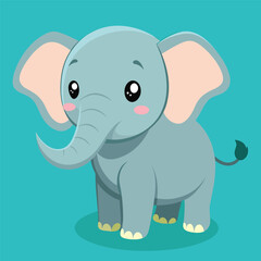 Obraz na płótnie Canvas beautiful baby elephant vector