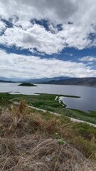 landscape with lake and clouds