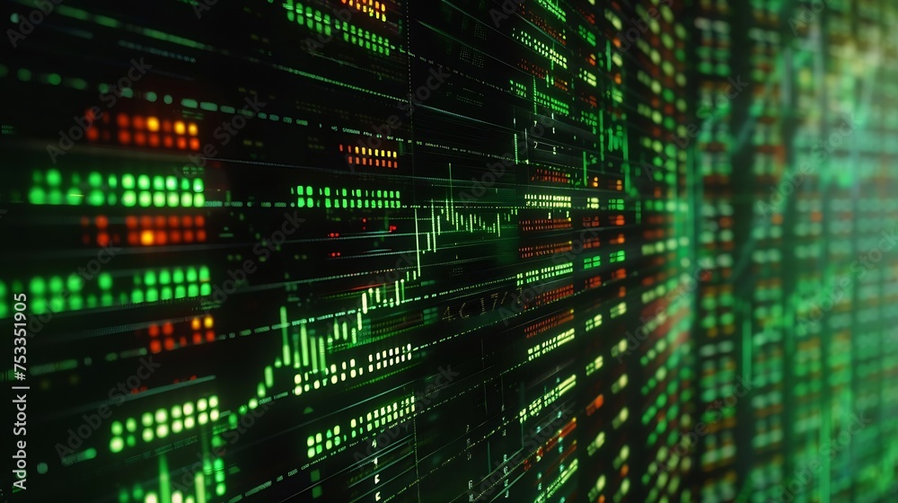 Aufkleber generative ai : stock market chart,stock market data on led display concept.