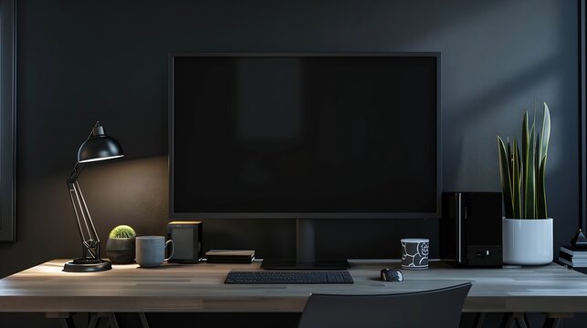 Generative AI : Blank space on moniter in the room