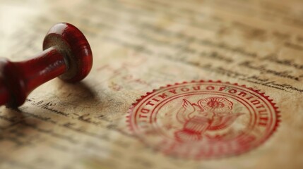 Closeup of a stamped and sealed certificate of incorporation symbolizing the completion of the process for a new business.