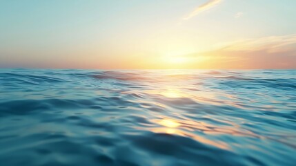 Generative AI : sunset colors on ocean horizon, motion blur - obrazy, fototapety, plakaty
