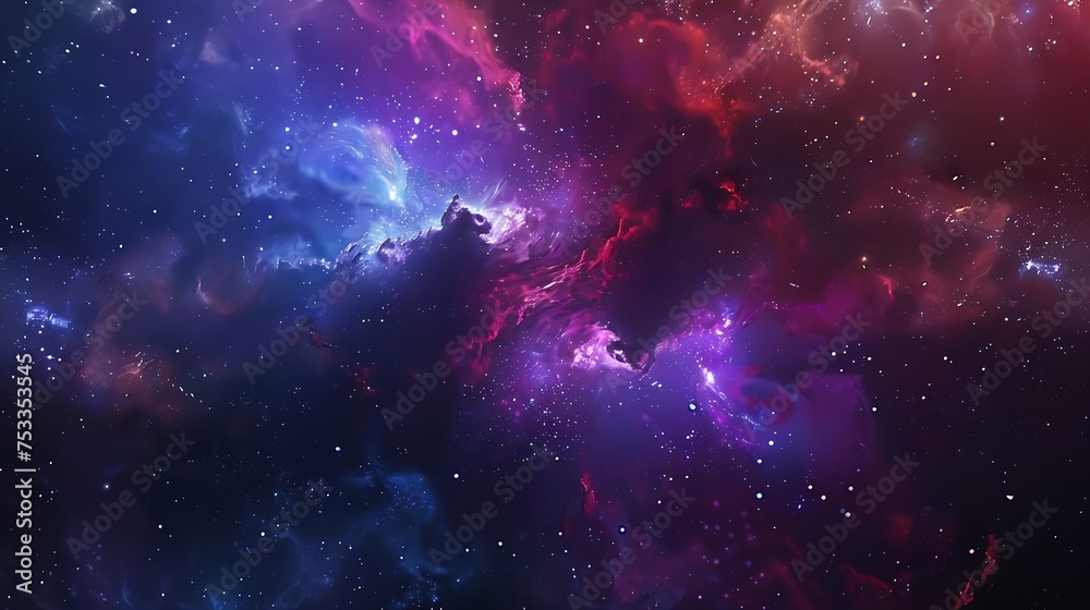 Poster Generative AI : Abstract fractal background with copy space, suggestive of a fiery storm