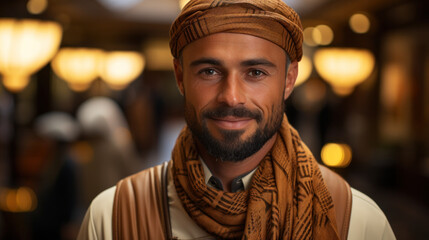 Arabic handsome man studio portraits - obrazy, fototapety, plakaty