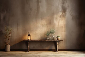  beige rustic wall,  dark light atmosphere ,grunge Wall, simple , professional, Minimalist Product Backdrop  Neutral, muted Color, Beige, Tan, elegant, shadow, nature lighting, AI generated

