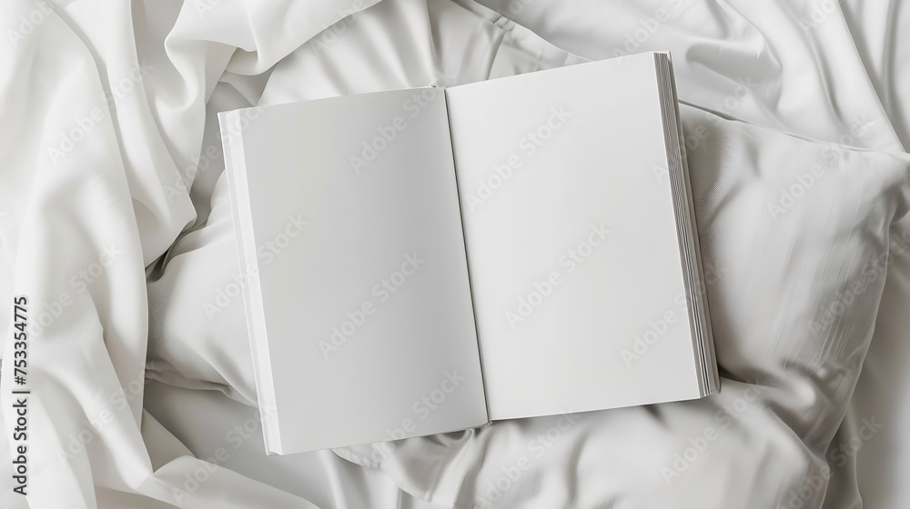 Poster generative ai : white book mockup. square empty book. album with clean pages.