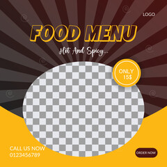 Unique Modern Food Menu Design For Social Media