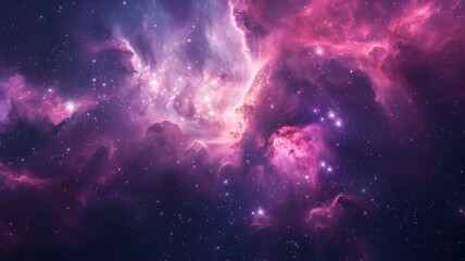 Stunning cosmic clouds in vibrant hues - Mesmerizing space image capturing the essence of a nebula, with powerful colors and sparkling stars
