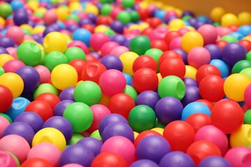 Fototapeta na wymiar Many colorful balls as background, closeup. Kid's playroom