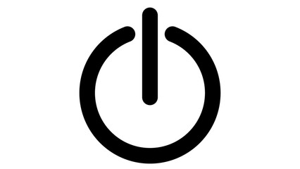 Power button icon. Isolated on white background and Transparent PNG. on and off button icon