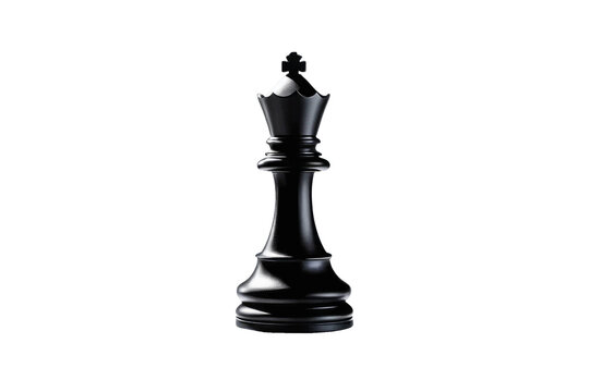 Single king chess piece, centered on a pure white background, stock photo aesthetic, shadow casting subtly to the right, creating a soft gradient, hint at texture and craftsmanship, high resolution