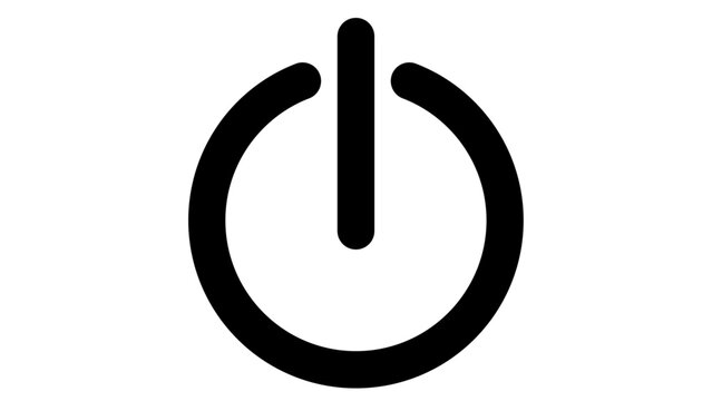 Power button icon. Isolated on white background and Transparent PNG. on and off button icon