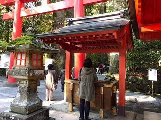Fototapeten Images of Japan - Offertory Box at Shrine Torii Gate Entrance © Thomas G Weber