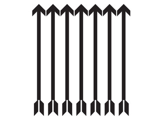 Straight long horizontal arrow set. Vector illustration flat style. Isolated on white background