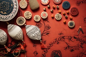 Infuse your design with a touch of cultural elegance using an ethnic handmade ornament background, featuring, Generative AI