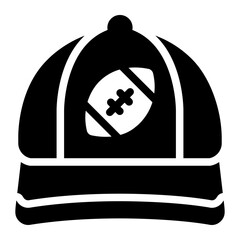 Hat cap with american football ball icon