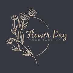 flower logo for beauty  cosmetics  salon  spa  line art  vector icon  symbol  minimalist illustration design