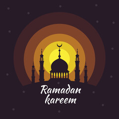 Ramadhan Eid Fitr logo background Vector Illustration. Perfect for greeting cards posters and banners