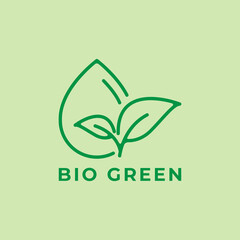 bio green logo  environment  ecology  nature  design vector minimalist illustration