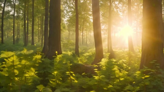 morning in the forest. beautiful summer landscape