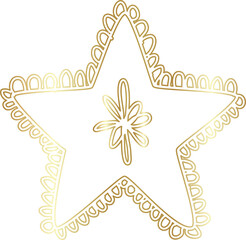 Golden stars icon drawing style