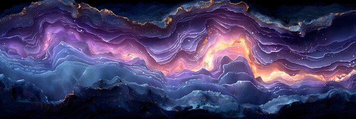 Geology Wallpaper with Curved Cave Passages. Ero ,
Mystic Sky 360 Degree Nebula Panorama An Imagined Environment of Light Stars and Galaxies
 - obrazy, fototapety, plakaty