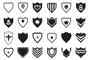 Vintage style shield logo in modern minimal style - obrazy, fototapety, plakaty