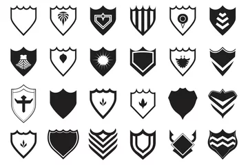 Foto op Canvas Vintage style shield logo in modern minimal style © toonsteb