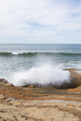 Waves breaking on Sunset Cliffs, San Diego, California