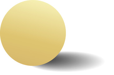 Gold paper circle and shadow