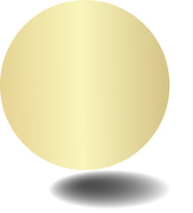 Gold paper circle and shadow