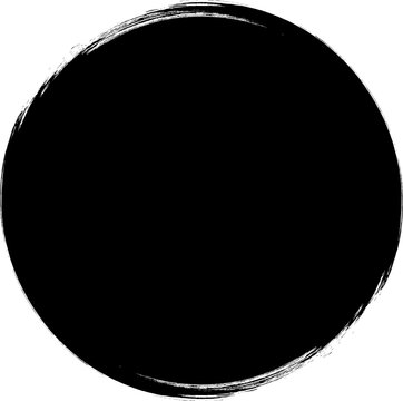 Circle ink brush stroke, round shape