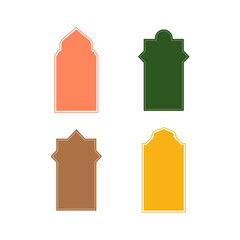 arabic windows. Oriental style islamic windows and arches.. arab islamic frames. Oriental arabesque windows or doors arch for arabic decoration. Ramadan kareem silhouette shapes.