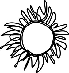 Sun drawing icon. Hand drawn set