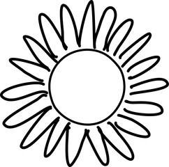 Sun drawing icon. Hand drawn set